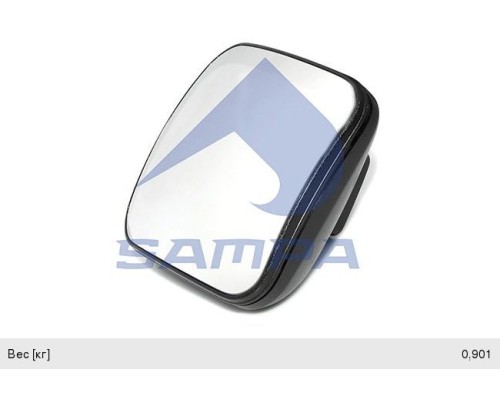 Зеркало боковое MERCEDES Actros левое/правое с подогревом (200x200мм) SAMPA