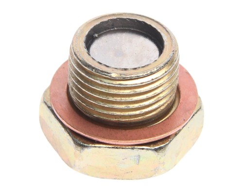 Пробка сливная ГАЗ, УАЗ дв.ЗМЗ-402, УМЗ-4216 картера масляного с медным кольцом магнитная АВТОБОБ