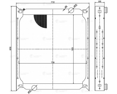 Радиатор HOWO Sinotruk (07-) (дв.WD615) алюминиевый LUZAR