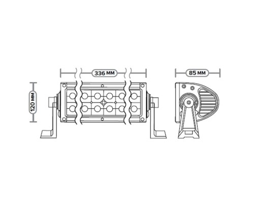 Балка светодиодная 12/24V 72W (24 светодиода) 336х120х85 направленный свет AVTOELECTRICA