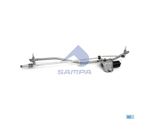 Трапеция стеклоочистителя КАМАЗ-5490 MERCEDES Atego с эл. мотором SAMPA