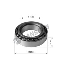 Подшипник ступицы ЗИЛ-130, ПАЗ-3205 передней внутренний (32311) (55x120x45.5мм) MANSONS