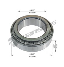 Подшипник ступицы КАМАЗ-5490 MAN DAF MERCEDES (33022) (110x170x47мм) MANSONS