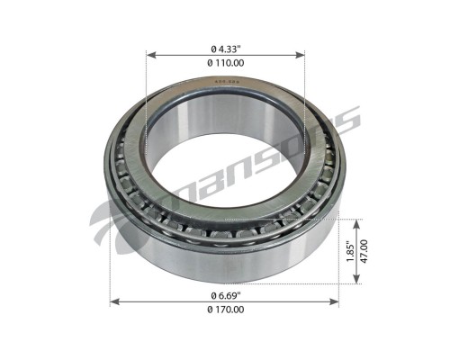 Подшипник ступицы КАМАЗ-5490 MAN DAF MERCEDES (33022) (110x170x47мм) MANSONS