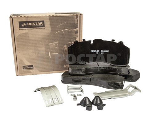 Колодки тормозные КАМАЗ-5490 MERCEDES DAF SCANIA IVECO SAF МАЗ-203 передние/задние (4шт.) ROSTAR
