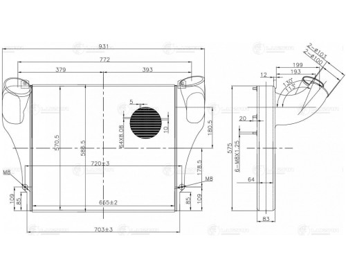 Охладитель КАМАЗ-54115, 65115 наддувочного воздуха Heavy Duty LUZAR