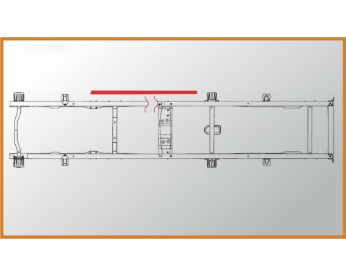 Удлинитель ГАЗ-3302 рамы средний правый сверленый L=940мм толщина 4мм АЗГ