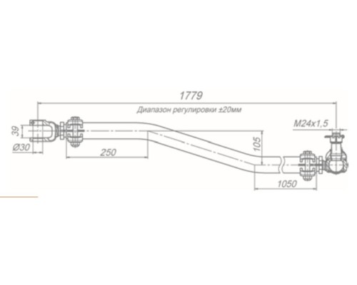 Тяга рулевая КАМАЗ-6540 промежуточная ROSTAR