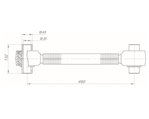 Штанга реактивная СЗАП обжимная с трубчатым РМШ L=490мм ROSTAR