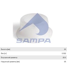 Втулка стабилизатора DAF переднего (25х35/44х23) SAMPA