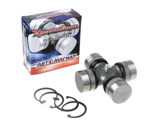 Крестовина КАМАЗ-ЕВРО, УРАЛ вала карданного малая в сборе (50х135мм) (стопорные кольца) АВТОМАГНАТ