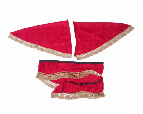 Ламбрекен ГАЗ-3302 на лобовое стекло с уголками кисти красный АВТОРЕАЛ