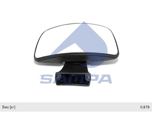 Зеркало боковое MERCEDES Actros MP3 бордюрное правое (303х163мм) SAMPA