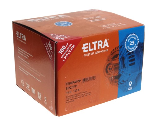 Генератор ГАЗ-31029, 3110, 3302, УАЗ дв.ЗМЗ-40522, 4061, 4062, 40621, 4063, 409 14В 140А ELTRA