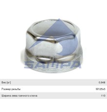 Колпак ступицы колеса BPW (125х3мм) (резьба снаружи) (10;11;12T)(SW110мм) SAMPA