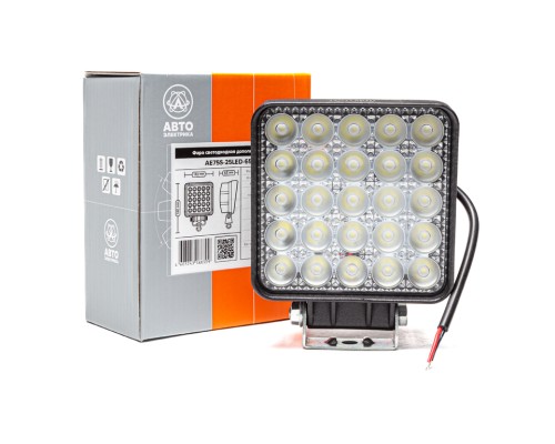 Фара рабочего света квадратная 110х140х65 75Вт 25 светодиоов направленный свет AVTOELECTRICA