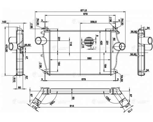 Охладитель ГАЗон Next наддувочного воздуха алюминиевый LUZAR