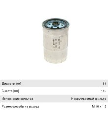 Фильтр топливный УАЗ тонкой отчистки ЗМЗ-514 (гайка) BOSCH