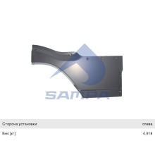 Накладка MERCEDES Actros крыла переднего левого SAMPA