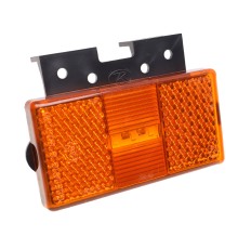 Фонарь габаритный КАМАЗ, УРАЛ, ЛИАЗ (оранжевый 12/24V овальный разъем АМР) с кронштейном АТК