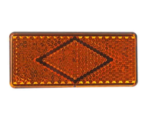 Катафот ГАЗ-3302 желтый 121х52 (рисунок ромб,  крепление 2 защелки) АЭК