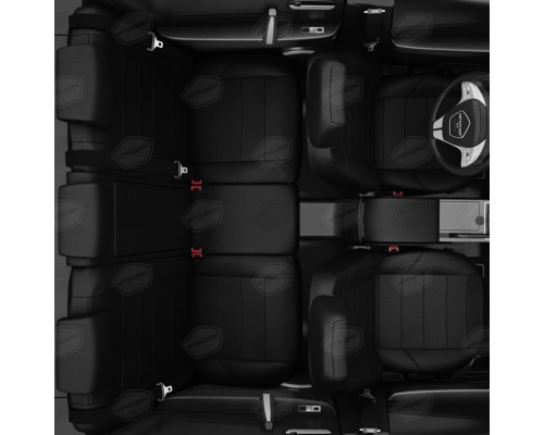 Авточехлы ГАЗель (94-10) (3 высоких) экокожа черные комплект AVTOLIDER