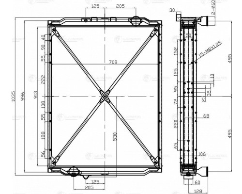 Радиатор МАЗ-650136 алюминиевый (d=60) LUZAR