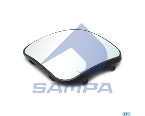 Элемент зеркальный КАМАЗ-5490 MERCEDES Axor с подогревом (панорама) SAMPA