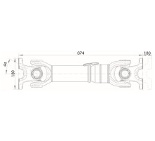 Вал карданный КАМАЗ среднего моста L=1199мм ROSTAR