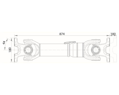 Вал карданный КАМАЗ среднего моста L=1199мм ROSTAR