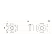 Вал карданный КАМАЗ среднего моста L=1256мм ROSTAR