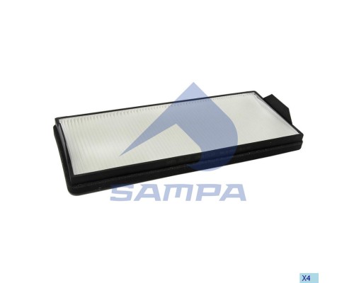 Фильтр воздушный салона КАМАЗ-5490 MERCEDES Atego, Axor, Econic (454х190х56мм) SAMPA