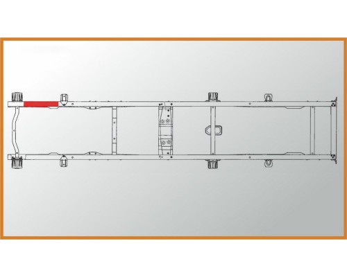 Усилитель ГАЗ-3302 №1 рамы амортизатора переднего правый L=630мм толщина 4мм АЗГ