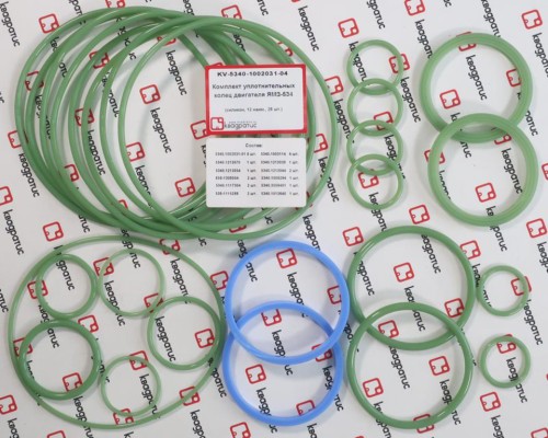 Кольцо ЯМЗ-534 уплотнительное комплект силикон (12поз./26дет.) КВАДРАТИС