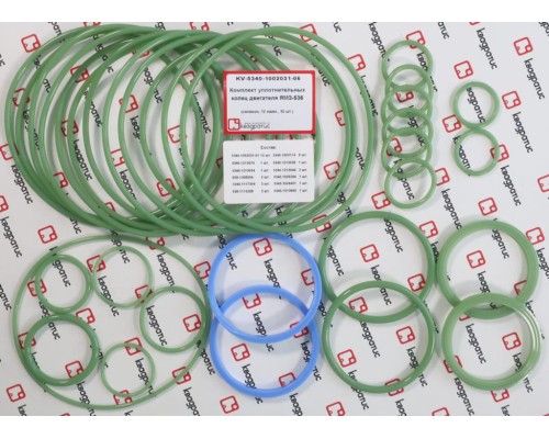 Кольцо ЯМЗ-536 уплотнительное комплект силикон (12поз./32дет.) КВАДРАТИС