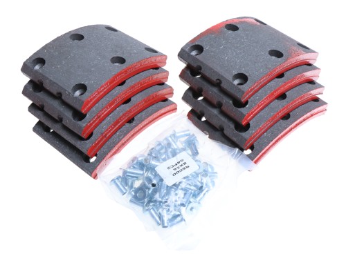 Накладка тормозной колодки JAC N75, N80 КАМАЗ Компас-9 передней/задней сверл.к-т 8шт.с закл.MARSHALL