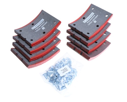 Накладка тормозной колодки JAC N75, N80 КАМАЗ Компас-9 передней/задней сверл.к-т 8шт.с закл.MARSHALL