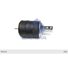 Пневморессора IVECO EuroTech, EuroStar, Stralis (пласт.стакан) задняя правая с кронштейном SAMPA