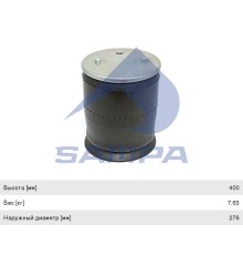 Пневморессора SCHMITZ (пластиковый стакан) (2отв.M10,  1отв.M22х1.5мм) высокая SAMPA