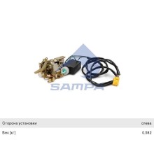 Замок двери КАМАЗ-5490 MERCEDES передней левой SAMPA