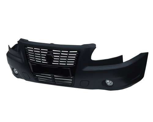 Бампер ГАЗ-3302 Бизнес передний Н/О c противотуманными фарами некрашеный ТЕХНОПЛАСТ