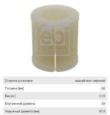 Втулка стабилизатора RENAULT Midlum заднего FEBI