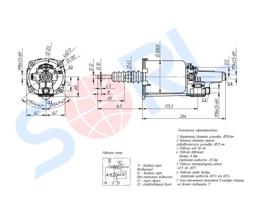 ПГУ КАМАЗ-5460, 6450, 6460, 6520, 6522, НЕФАЗ SORL