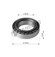Подшипник ступицы КАМАЗ-4310, МАЗ, РЗМ ЗИЛ-4331 (32018X) (90x140x32мм) MANSONS