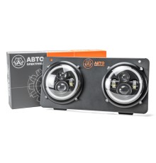 Фара МТЗ передняя круг.светодиодная комплект с ДХО, с поворот, с рамкой крепления AVTOELECTRICA