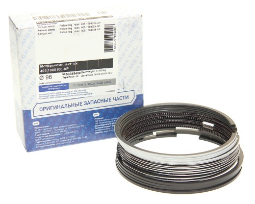 Кольца поршневые ЗМЗ-405, 409 d=96.0 комплект на двигатель МОТОРДЕТАЛЬ