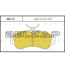 Колодки тормозные NISSAN Almera (N16E) (00-), Primera (P11E) (93-03) передние (4шт.) BLITZ