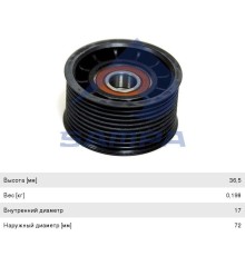 Ролик приводного ремня RENAULT Premium, Kerax дв.DXI11 VOLVO FM направляющий SAMPA