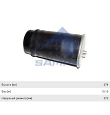 Пневморессора MAN TGA, TGS, TGX (стальной стакан) (1шп.+1штуц.) SAMPA