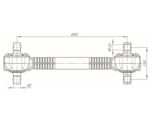 Штанга реактивная КАМАЗ-5460, 5490 обжимная с двухопорным РМШ L=450мм (07-) ROSTAR